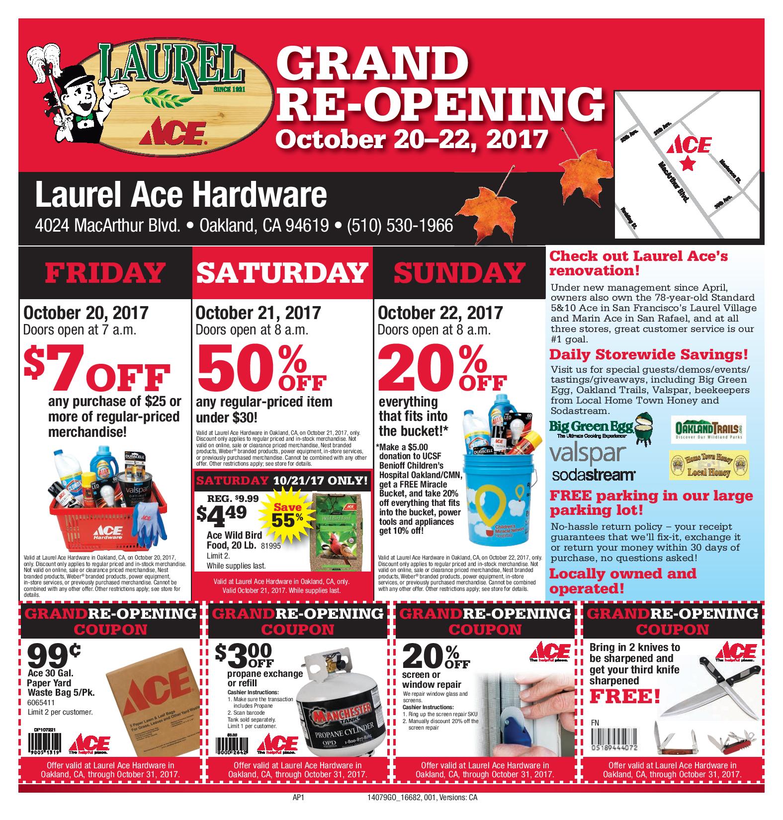 Laurel Ace Grand Reopening Circular Page 1