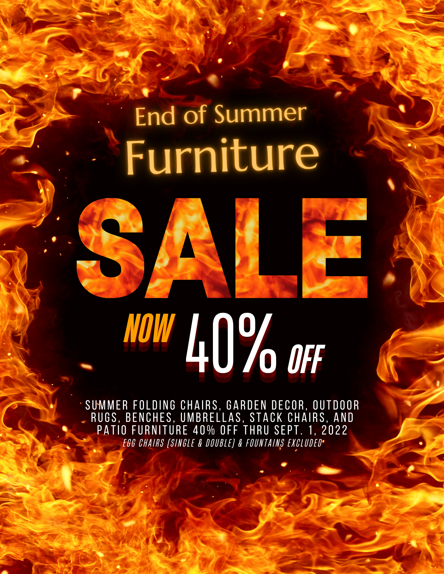 40% off summer furniture