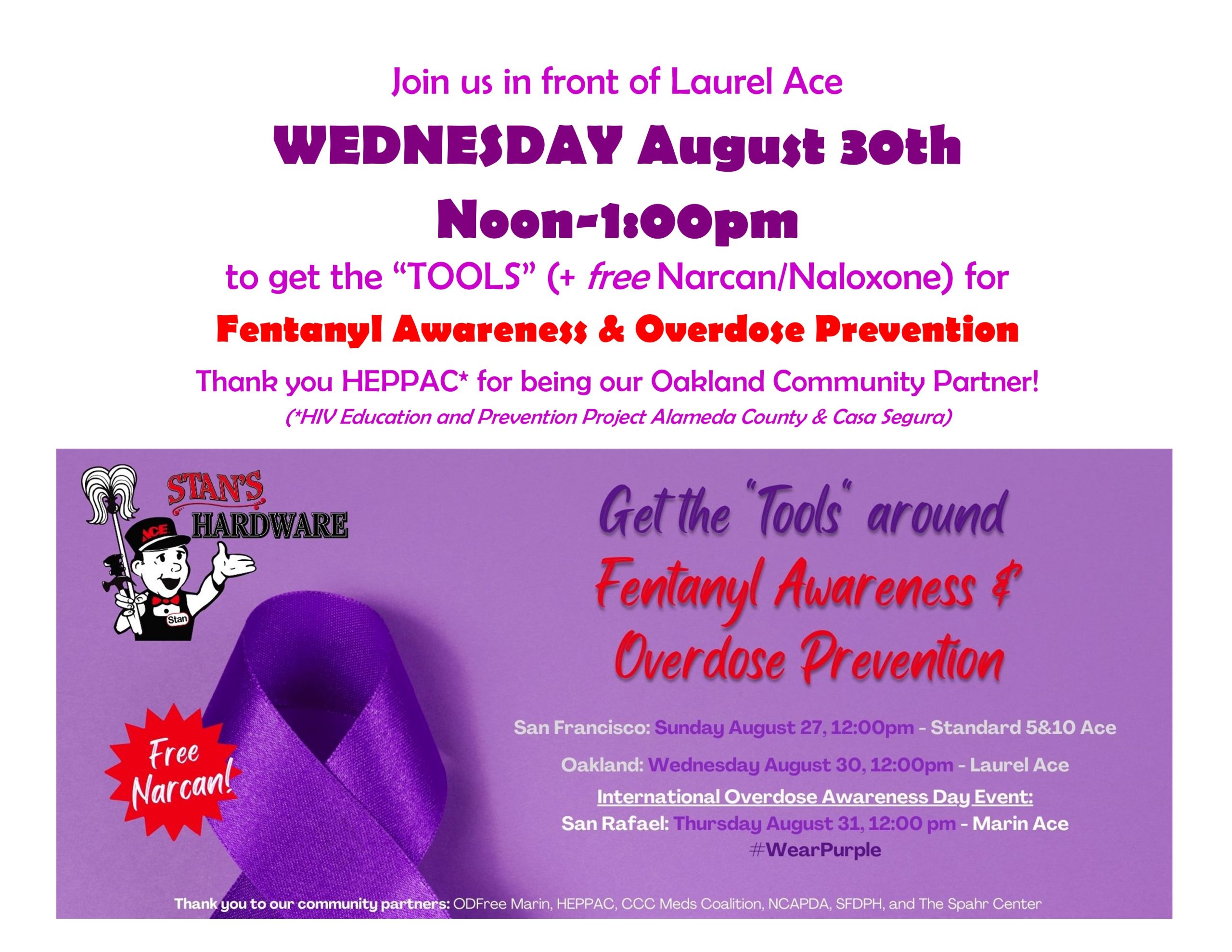 8/30 Get the Tools of Fentanyl Awareness and Overdose Prevention at Laurel Ace