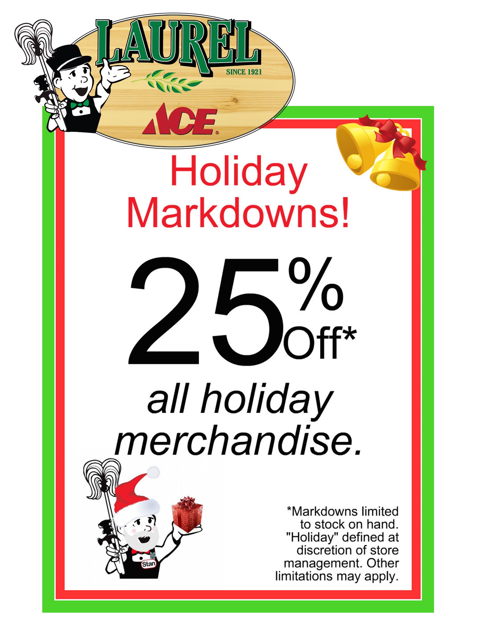 25% off all holiday merchandise