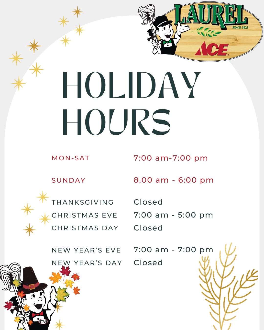 Holiday Hours 2024