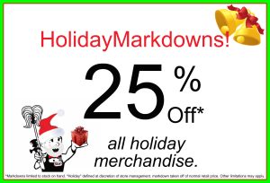 25% off holiday merchandise